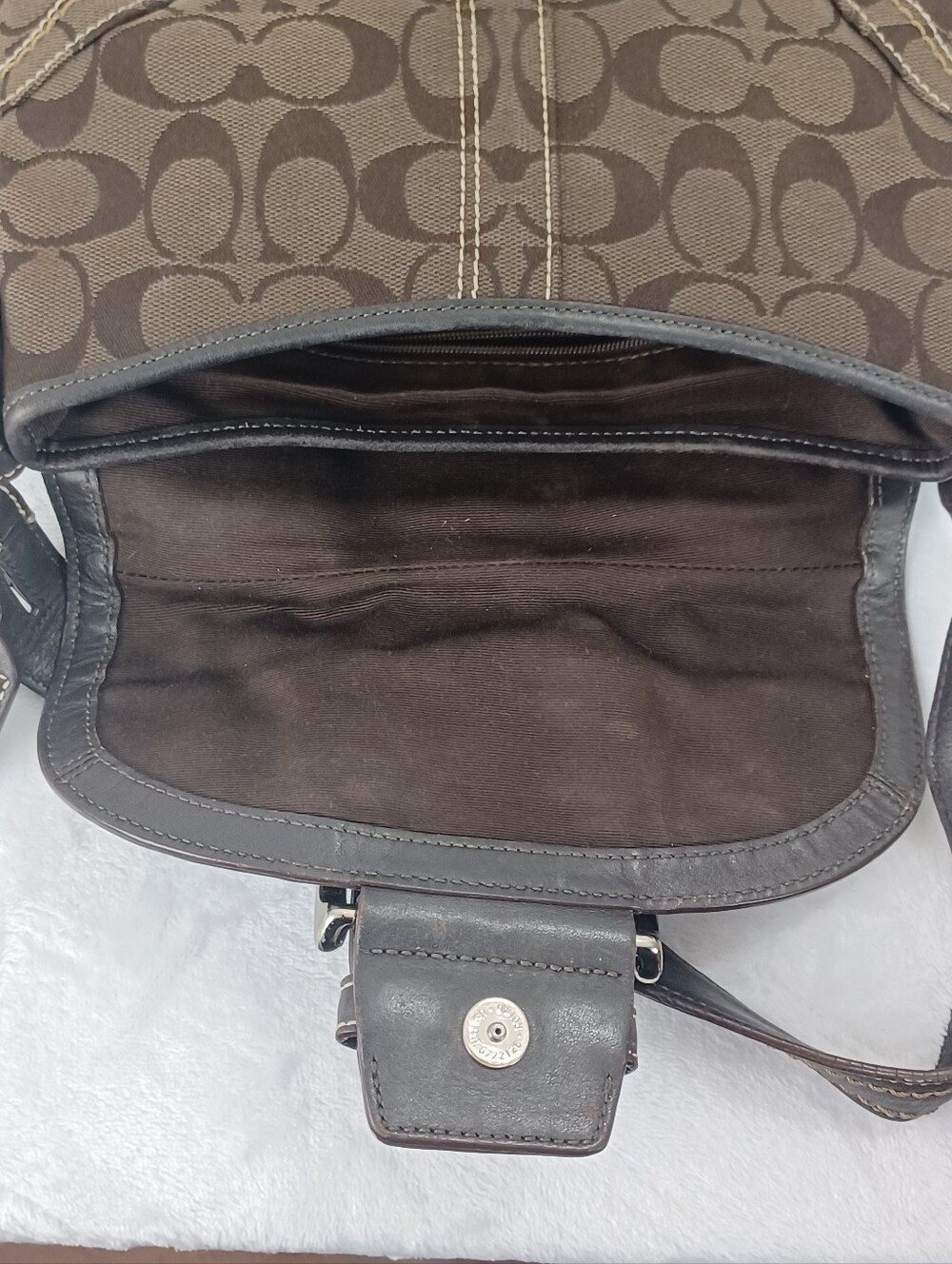 VTG Coach Y2K Soho Signature Canvas Small Brown Mini Shoulder Bag 10296 - Picture 8 of 13